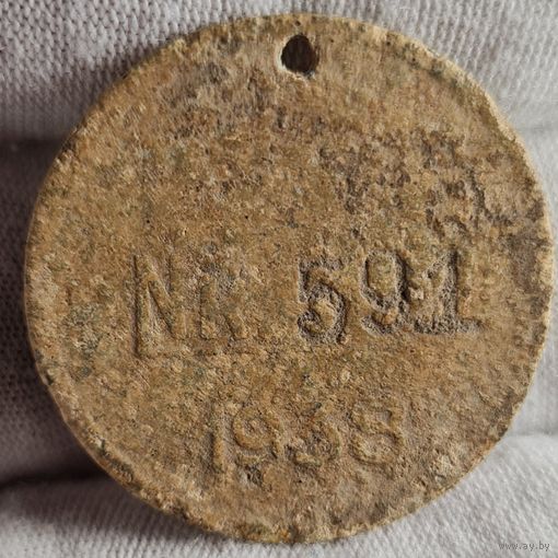 Жетон собачий Познань, 1938 год, номер 591