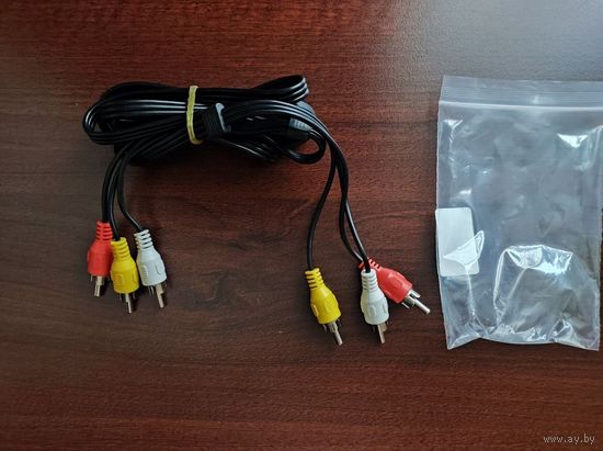 Кабель 3xRCA(AV)/3xRCA(AV), папа-папа, 1.5м, новый