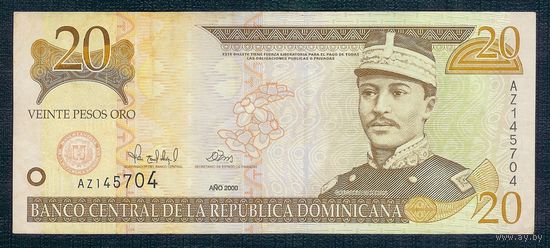 Доминиканская республика (Доминикана) 20 песо 2000 год.