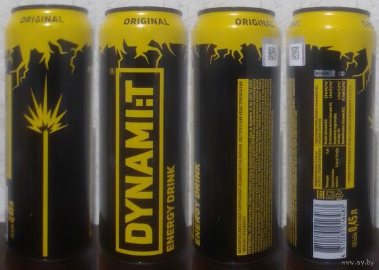 Банка от энергетика DYNAMIT .Ориджинал 2025.02.28 449мл с 'R' Original сверху (moz30