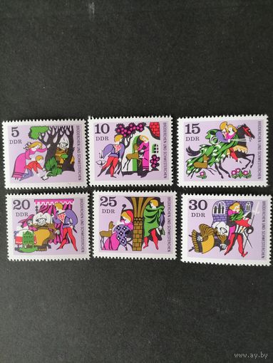 ГДР 1970 Полная серия марок из малого листа "Сказка: братишка и сестричка" (чистый**) марки Mi.1545-1550 каталог 2.50 евро