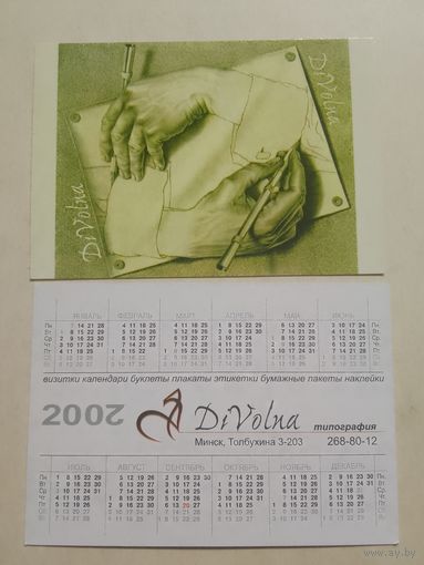 Карманный календарик. Типография Divolna. 2002 год