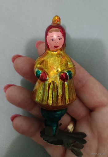 Ёлочная игрушка, стекло, Герда из сказки снежная королева