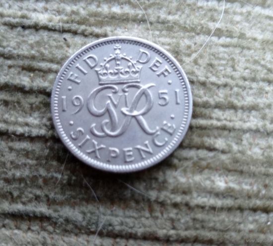 Werty71 Великобритания 6 пенсов 1951
