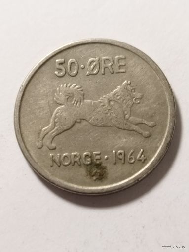 Норвегия 50 оре 1964