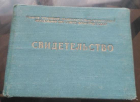 Свидетельство Бобруйск УСМХ 1960 год