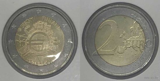 2 евро 2012 Финляндия "10 лет наличному обращению евро" UNC
