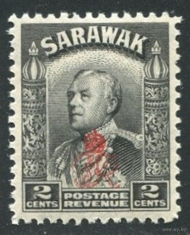 Саравак 1947 ** 2 cents, надпечатка "Королевский Вензель",  марка из серии, Британские колонии