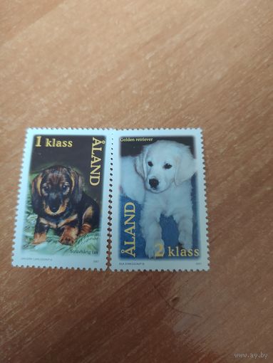 Марки Аландских островов, собаки.