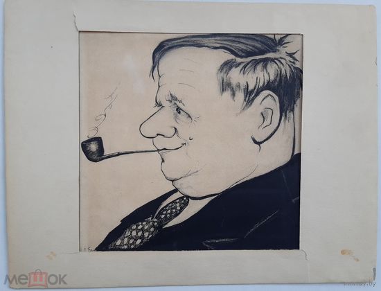 Дружеский шарж на режиссёра БДТ Вивьен Л.С. 50-е годы.