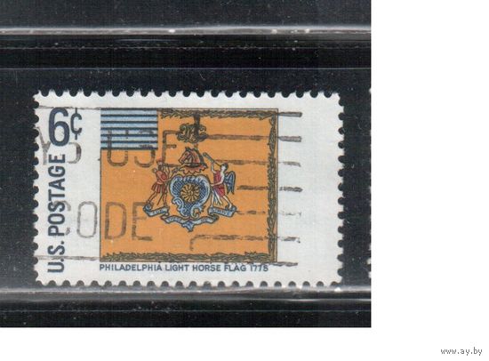 США-1968, (Мих.959) , гаш. , Флаг кавалерии Филадельфии(1)