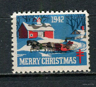 США - 1942 - Рождество и Новый год - 1 виньетка. MNH.  (LOT Gb22)-T10P26