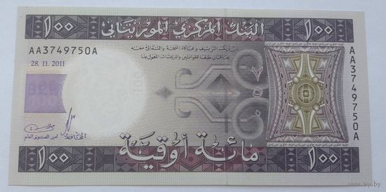 Мавритания 100 угий 2011 года UNC