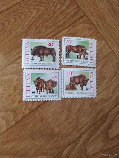Литва серия марок 1996 г. Зубры