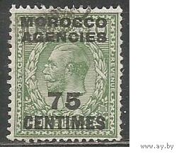 Французская почта в Марокко. Король Георг V. Надпечатка на Британии. 1917г. Mi#208.