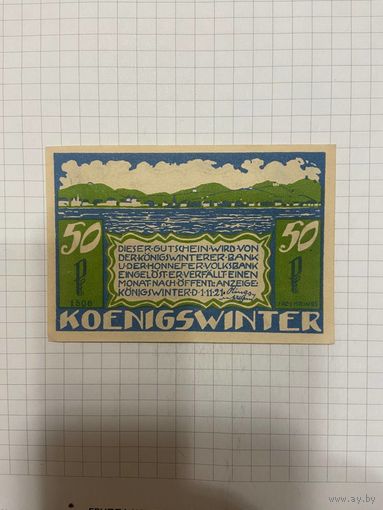 Нотгельд 50 пфеннигов Германия Кёнигсвинтер -0101