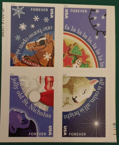 2017 Рождественские гимны ( вечные марки)США