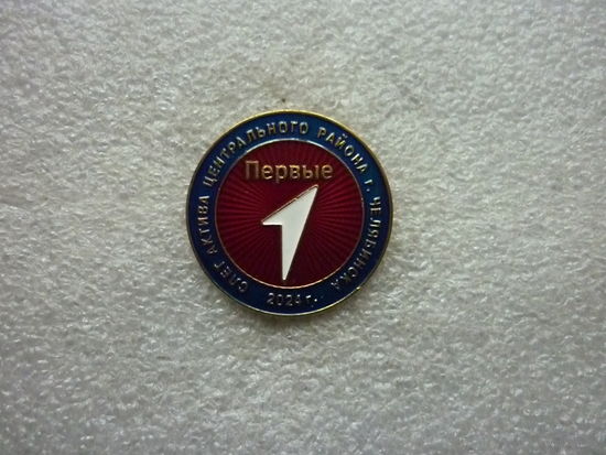 Знак нагрудный. Движение Первых. Слет актива Центрального района г. Челябинска 2024. Латунь цанга.