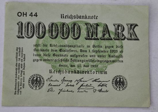 1923 год Германия 100 000 марок