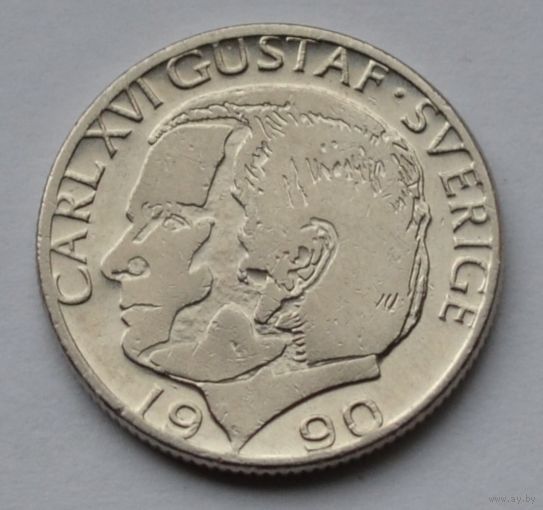 Швеция, 1 крона 1990 г.