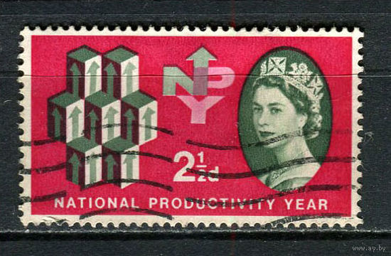 Великобритания - 1962 - Год национальной производительности 2 1/2Р - [Mi.351x] - 1 марка. Гашеная.  (Лот 32Fo)-T25P18