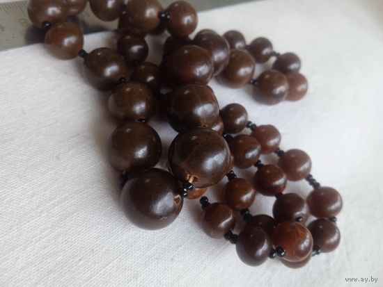 Бусы старинные,янтарь.Редкость.