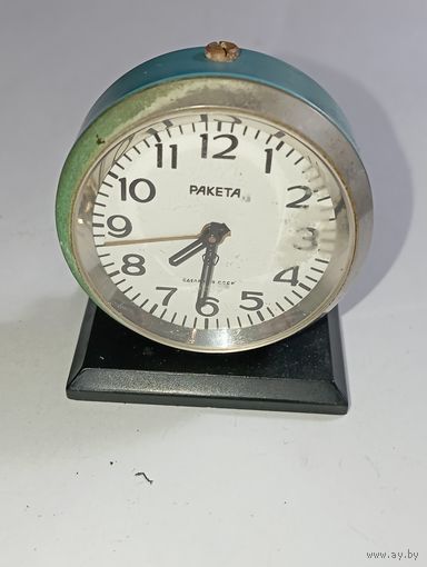 Мини будильник Ракета . С рубля .