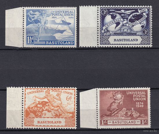 127.BrKS. Великобритания. Колонии. Басутоленд. 75 лет Всеобщему Почтовому Союзу. 1949 г. Полная серия. MNH. Mi.##41 - 44.