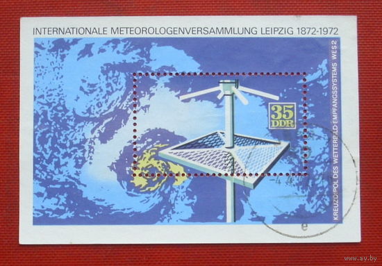 ГДР. 100 лет метеорологическим наблюдениям. ( Блок ) 1972 года. *107.