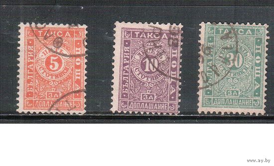 Болгария-1896, (Мих.13-15), гаш.  , Доплатные марки(полная серия)