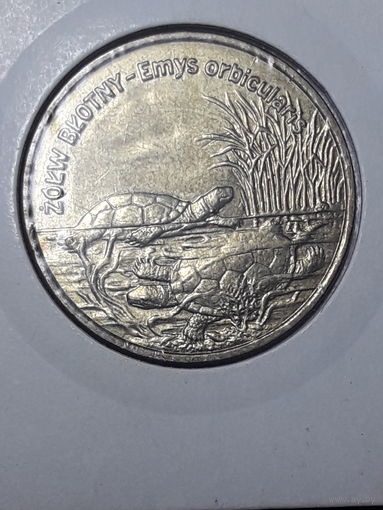 Польша 2 злотых 2002 Болотная черепаха