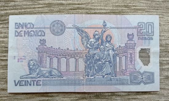 Werty71 Мексика 20 песо 2001 банкнота