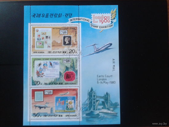 КНДР 1980 Фил. выставка в Лондоне Блок