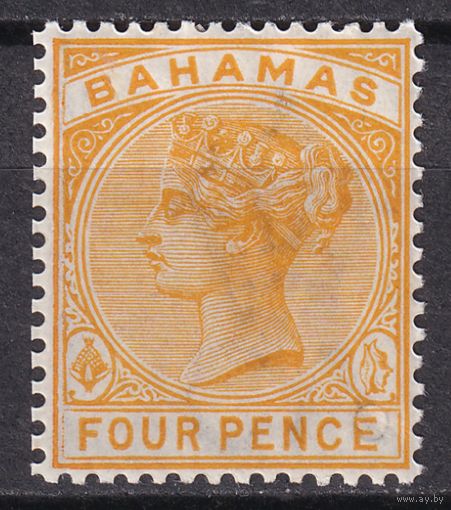 104.BrKCI. Великобритания. Колонии. Багамские острова. Стандарт. Виктория. 1884 г. 4P. Mi.#15.