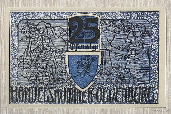 Нотгельд Ольденбург 25 пфеннигов 1918 год. Веймарская республика