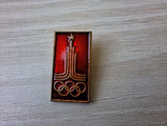 Олимпиада в Москве 1980 г эмблема латунь эмаль ТМ тяжелый металл спорт олимпийские игры Москва 80