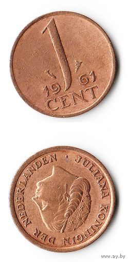 1 цент Нидерланды 1961 года
