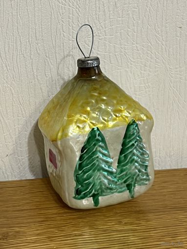 Ёлочная игрушка СССР!!! РАННИЙ РЕДКИЙ ДОМИК!!! РАСПРОДАЖА КОЛЛЕКЦИИ!!! С РУБЛЯ!!!