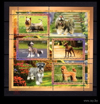 СЕРИЯ БЛОКОВ  СОБАКИ КОШКИ  фауна   MNH