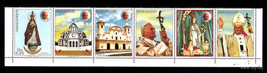 Парагвай 1983 **  Религия Церковь Папа Римский  сцепка 6 марок