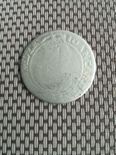 Шесть грошей 1664 года. AT.