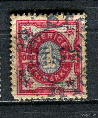 Швеция - 1892 - Цифры 4 O - [Mi.53] - 1 марка. Гашеная.  (LOT GL29)-T3P42