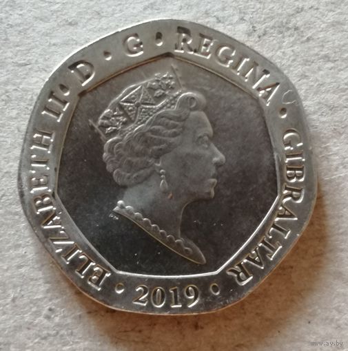 Гибралтар 20 пенсов, 2019 Островные игры, отметка "АА", UC# 187