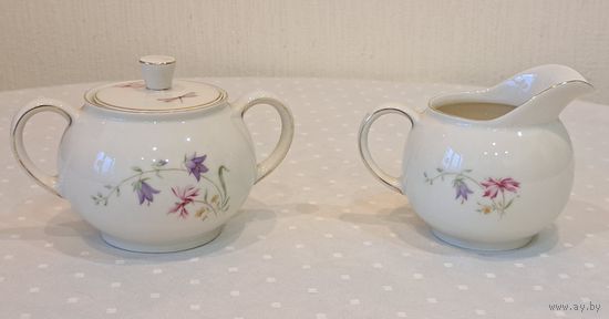 Сахарница / Молочник фарфор слоновая кость Porzellanfabrih Arzberg Bayern Германия 1950-е годы.