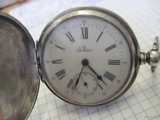 Часы карманные швейцарские Tobias для России в серебре 84 пробы.