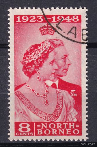 99.BrKS. Великобритания. Колонии. Северное Борнео. Серебряная свадьба Георга VI и Елизаветы. 1948 г. 8с. Mi.#271.