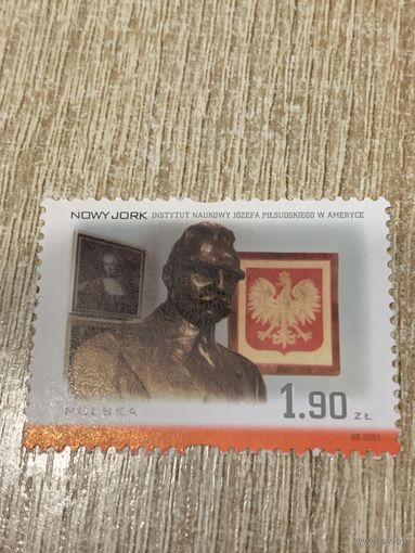 Польша 2001. Нью Йорк. Научный институт Езефа Пилсудского в Америке. Марка из серии