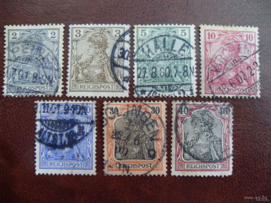 DR Mi.53, 54, 55, 56, 57, 59, 60 Рейх. Германия. 1900 (Mi.-10 euro) см.описание
