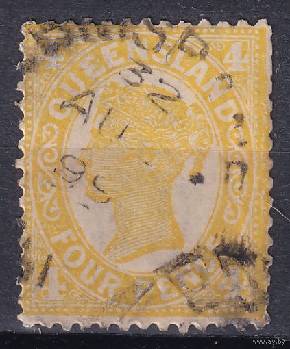 17.Aust. Великобритания. Австралийские штаты. Квинсленд. Виктория. Стандарт. 1897/07 гг. 4p. Mi.#100.