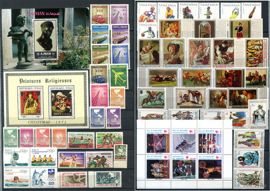 Марки разных стран - полные серии - 55+ марок, 2 блока, 1 лист - MNH. #O-W-130-D-1